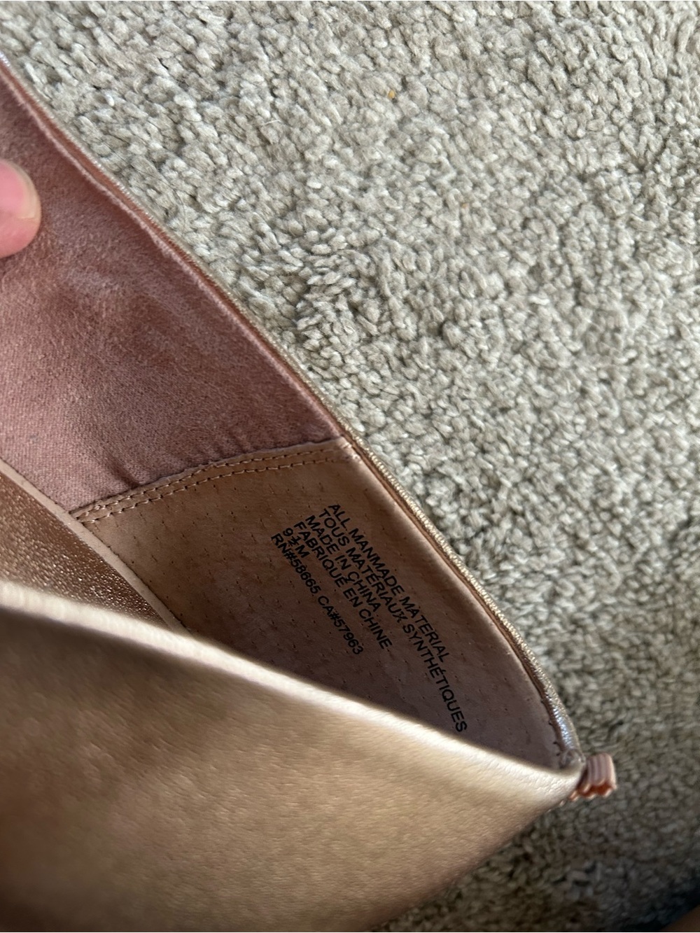 BP. Women's Metallic Rose Gold Pointed Toe Flats, size 9.5M - Picture 5 of 7